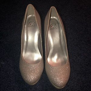 Silver sparkly heels. Worn once